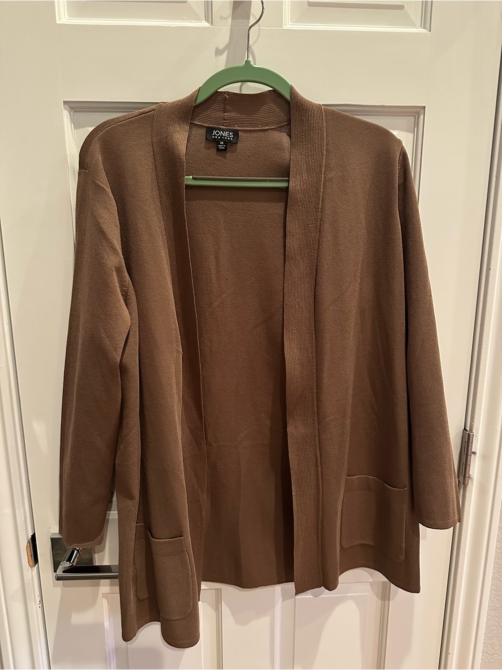 Jones New York Brown Open Cardigan Jacket